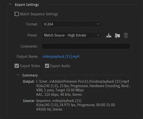premiere export settings|How to Export in Premiere Pro: MP4, YouTube & HQ .